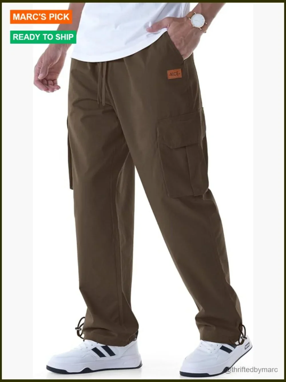 Men's Cargo Joggers Relaxed Fit Cotton Sweatpants with Pockets